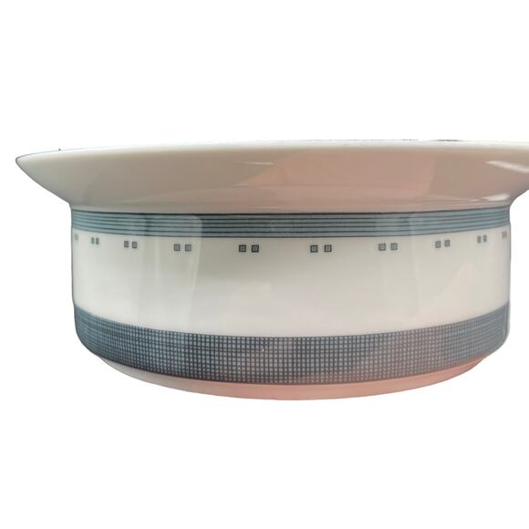 Set 2 DANSK GRIDWORKS Blue 6 3/4"" Rim Cereal Soup Bowls PORTUGAL Round FLAW - Picture 2 of 8